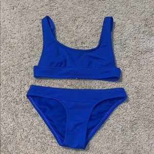 blue ribbed bikini